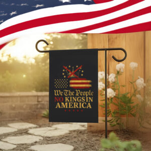 No Kings in America Patriotic Eagle Crown Flag