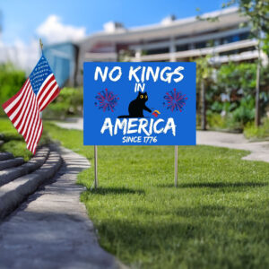 No Kings in America Yard Sign,Protest Black Cat Yard Sign,Anti Maga Sign