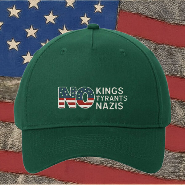 Patriotic Anti-Fascist Embroidered Cap, No Kings, No Tyrants, No Nazis Hat