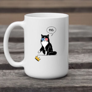 Patriotic Anti-Monarchy Protest Design, Funny No Kings Cat Mug