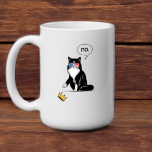 Patriotic Anti-Monarchy Protest Design, Funny No Kings Cat Mug