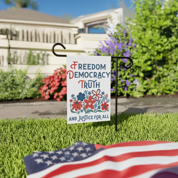 Patriotic Anti-Trump Yard Banner, Freedom Democracy Truth Garden Flag