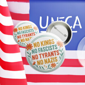 Political Anti Trump 8647, No Kings No Fascists Anti Trump Pin Button