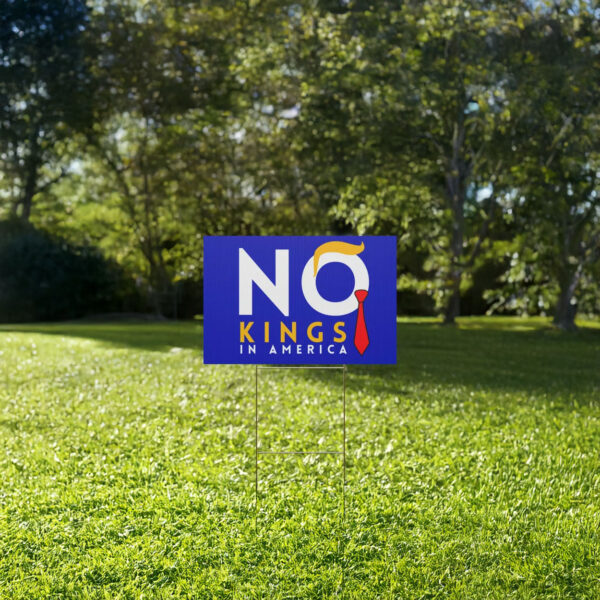 , Political Rally Sign No Kings Day June 14, 2025, Democracy Yard Sign