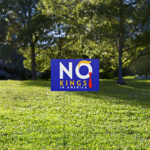 , Political Rally Sign No Kings Day June 14, 2025, Democracy Yard Sign
