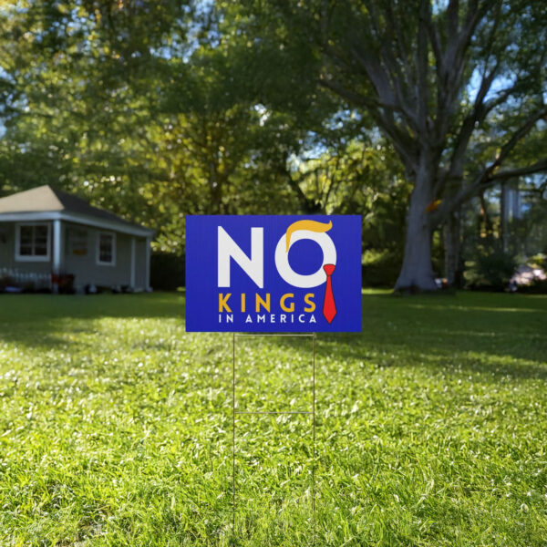 , Political Rally Sign No Kings Day June 14, 2025, Democracy Yard Sign