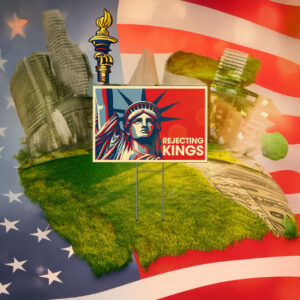 Rejecting Kings Since 1776 Yard Sign, Anti Trump Sign, Anti MAGA, Pro Democracy Yard Sign