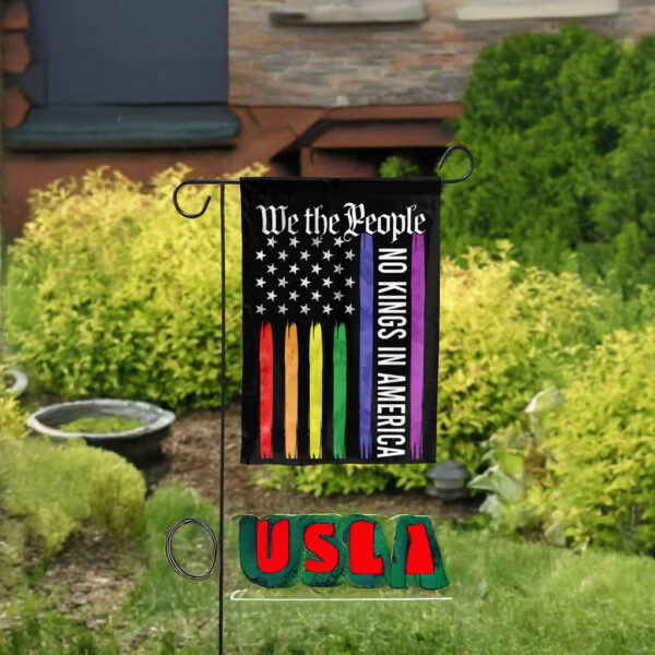 Resist MAGA Political Banner, We The People No Kings in America Garden Flag