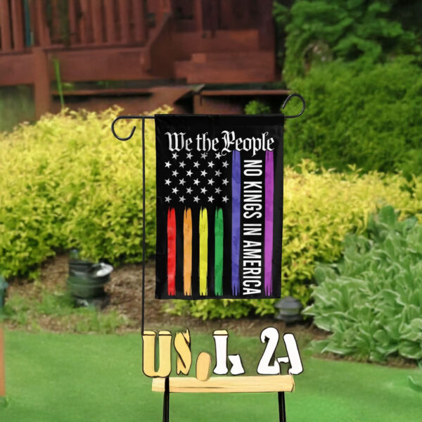 Resist MAGA Political Banner, We The People No Kings in America Garden Flag