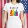 Save PBS Public Broadcasting Tee with Rainbow Silhouettes, RESIST Shirt