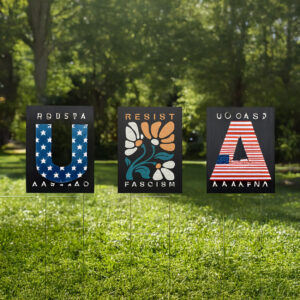 Subtle Fuck Trump Plastic Yard Sign, Resist Fascism Plastic Yard Sign