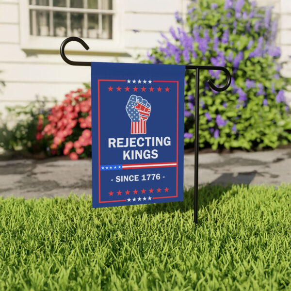 anti trump protest decor, rejecting kings since 1776 garden flag