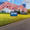 defend democracy yard sign