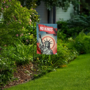 no kings liberty garden flag, political anti-authoritarian lawn flag