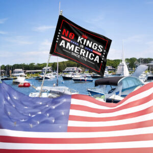 reject authoritarianism yard flag-no kings in america house flag