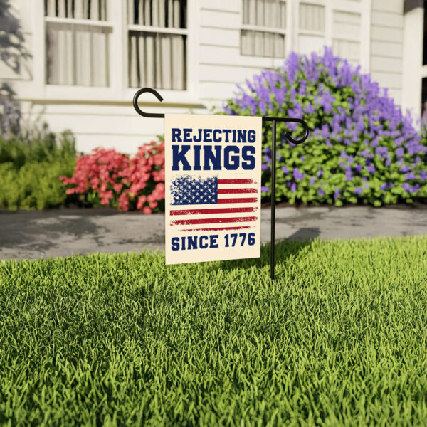 resist tyranny, protect democracy, rejecting kings since 1776 garden flag